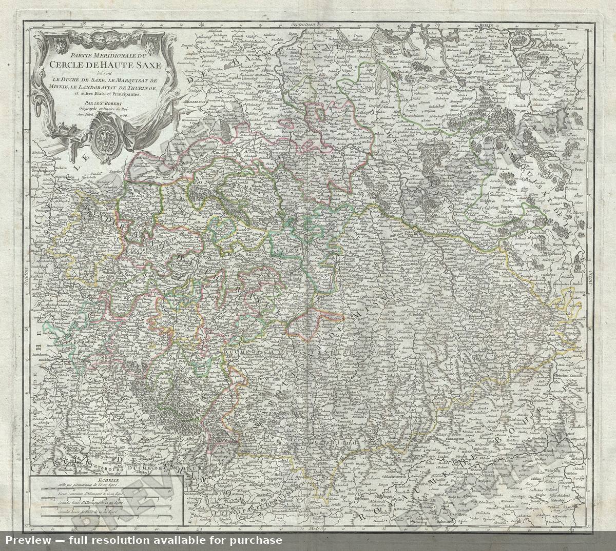 Antique map: Merideionale Haute Saxe, 1757, 1757