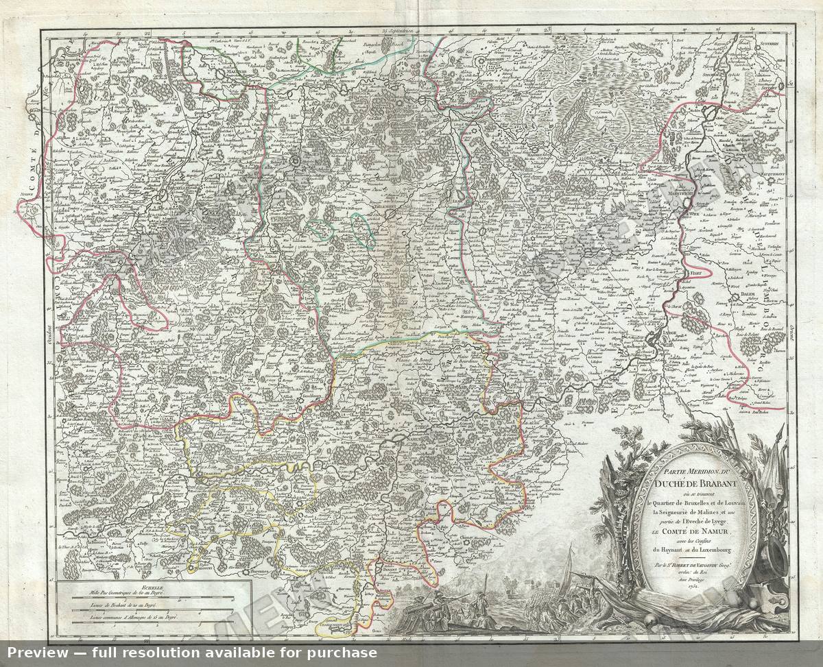 Antique map: Meridionale Brabant, 1757, 1757