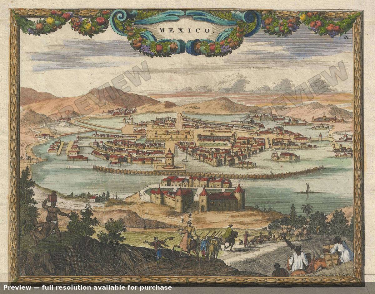 Antique map: Mexico, 1698