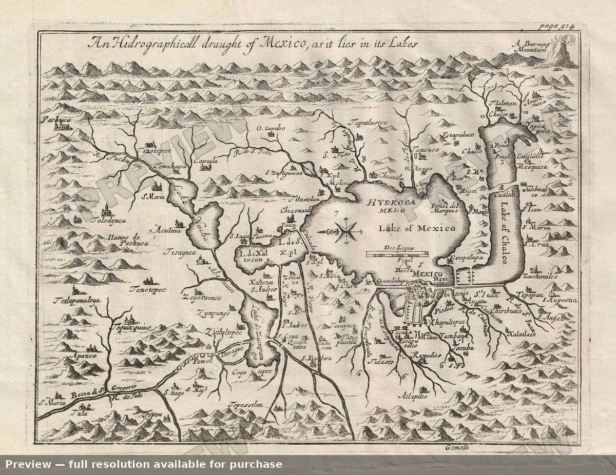 Antique map: Mexico, 1704