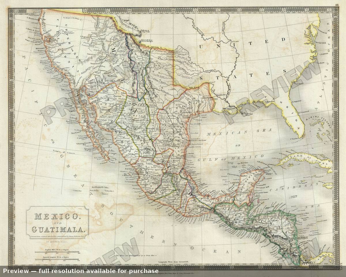 Antique map: Mexico, 1835