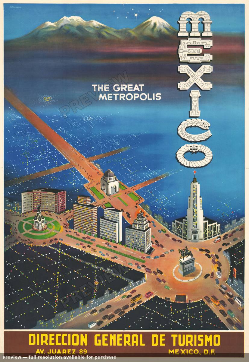 Antique map: Mexico Great Metropolis, 1947, 1947