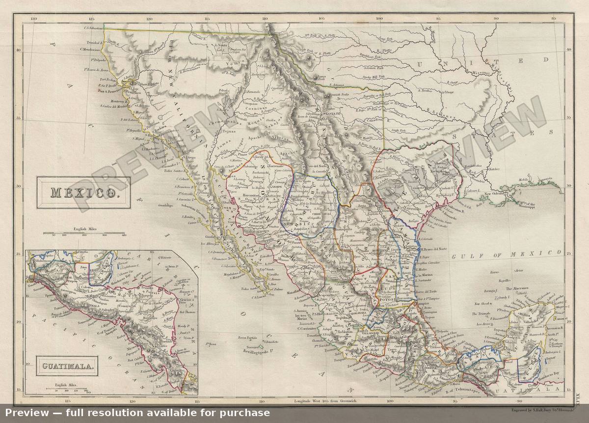 Antique map: Mexico Texas, 1840, 1840