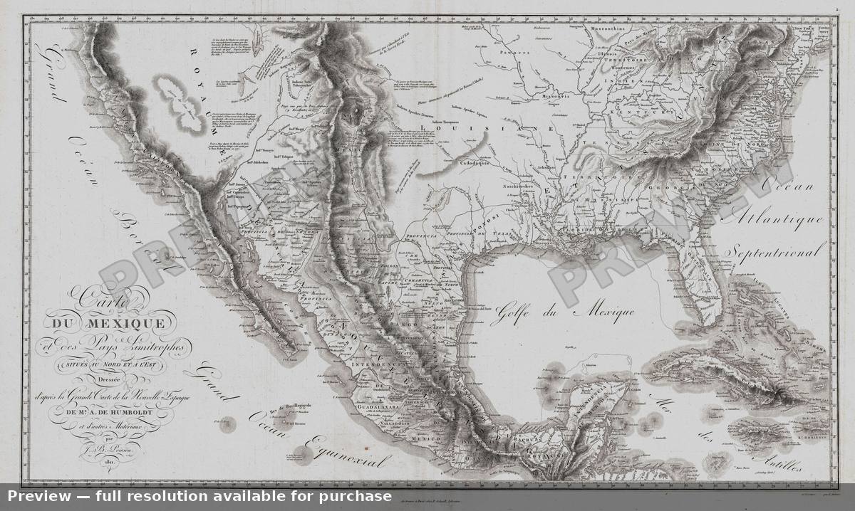 Antique map: Mexique, 1811