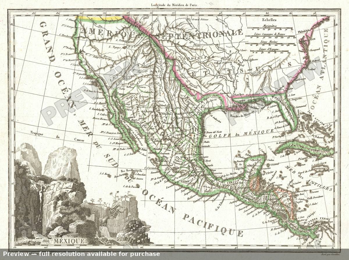 Antique map: Mexique, 1810