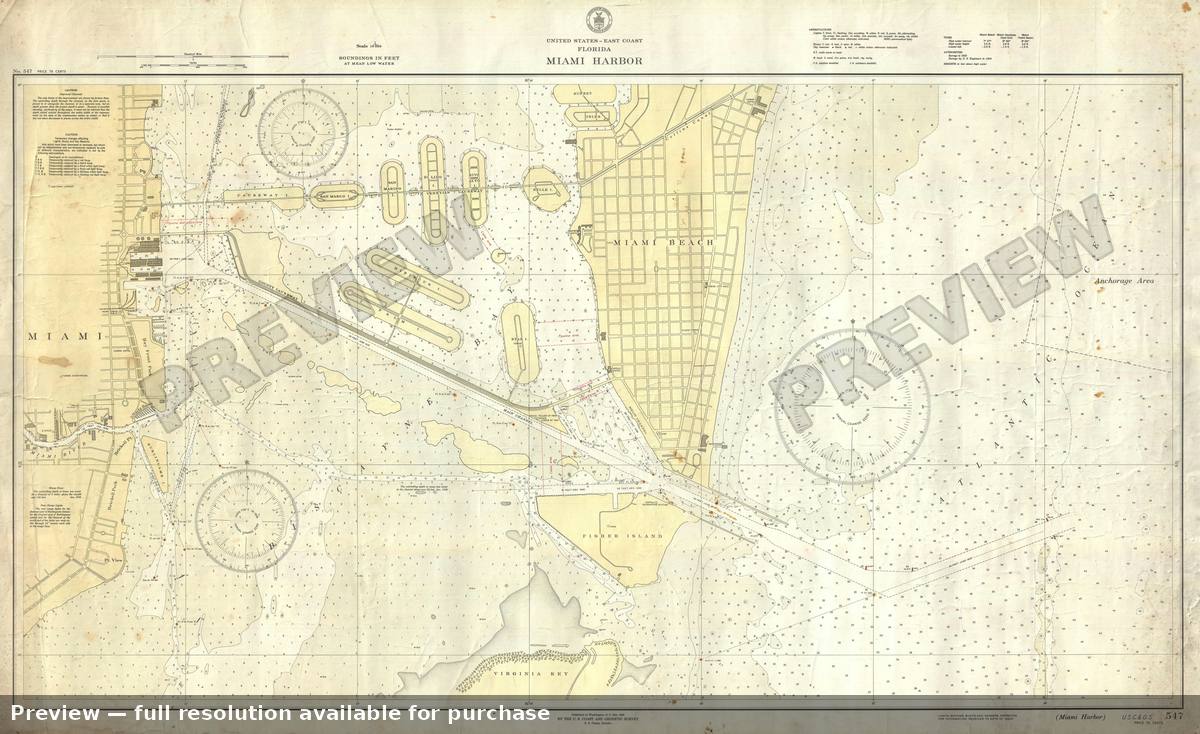Antique map: Miami Beach, 1938