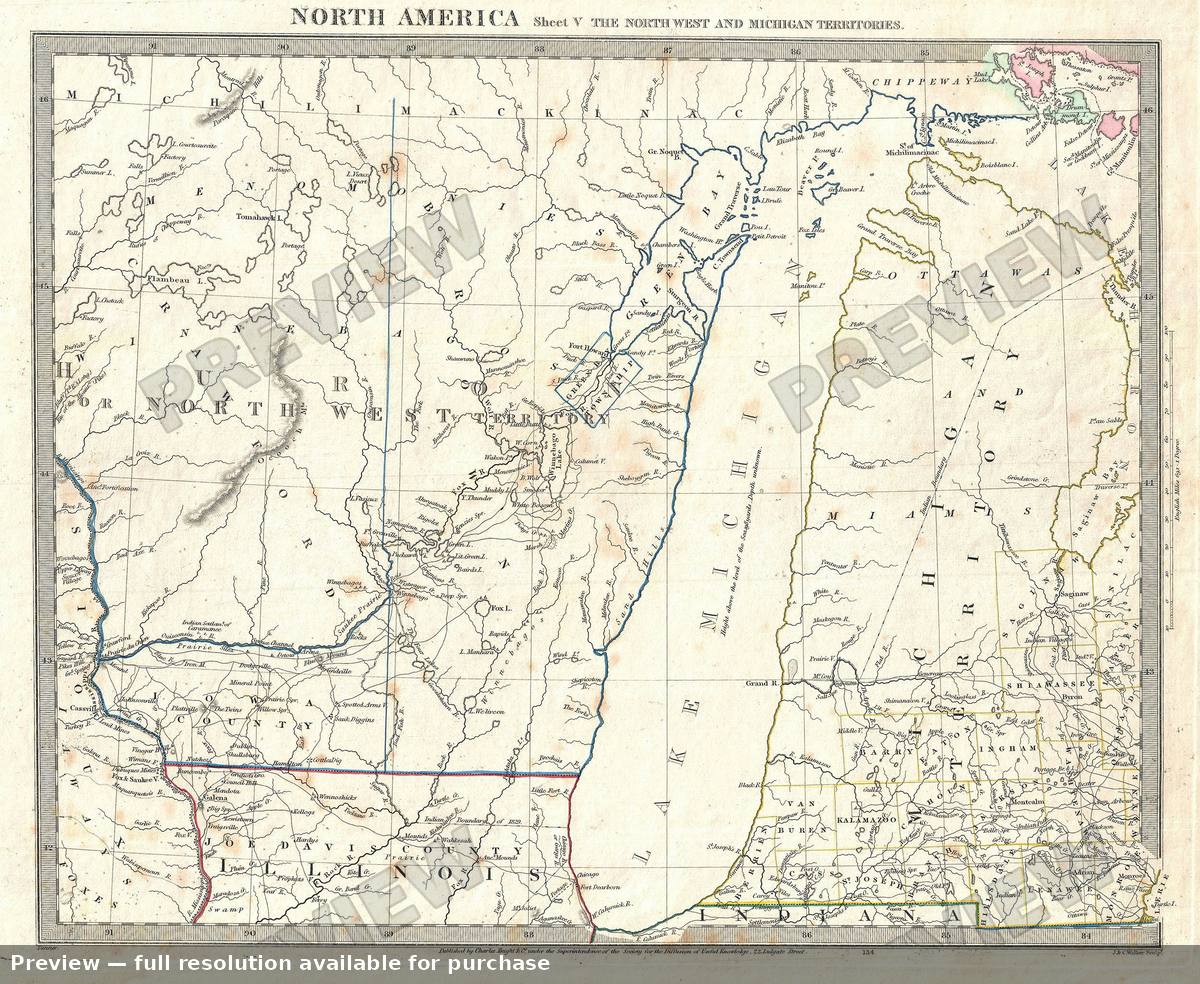 Antique map: Michigan Territory, 1833, 1833