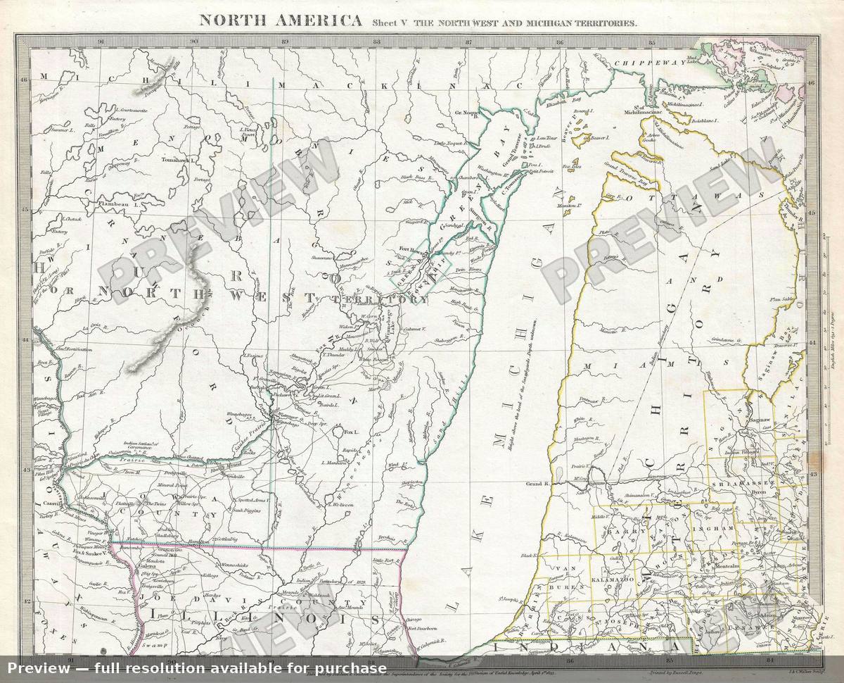 Antique map: Michigan Territory 2, 1833, 1833