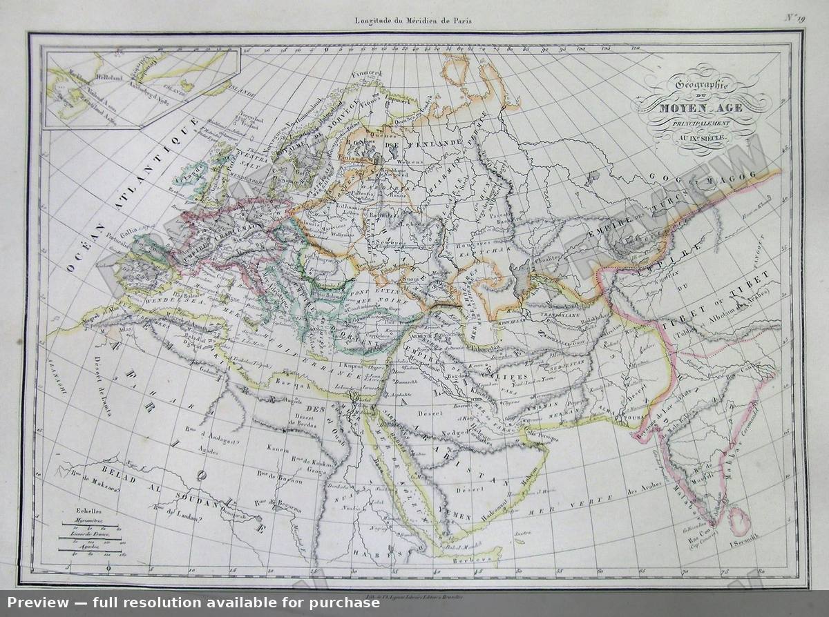Antique map: Middle Ages, 1837