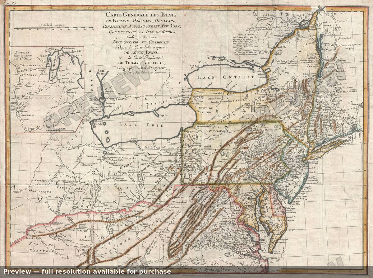 Antique map: Middle Colonies 3, 1787