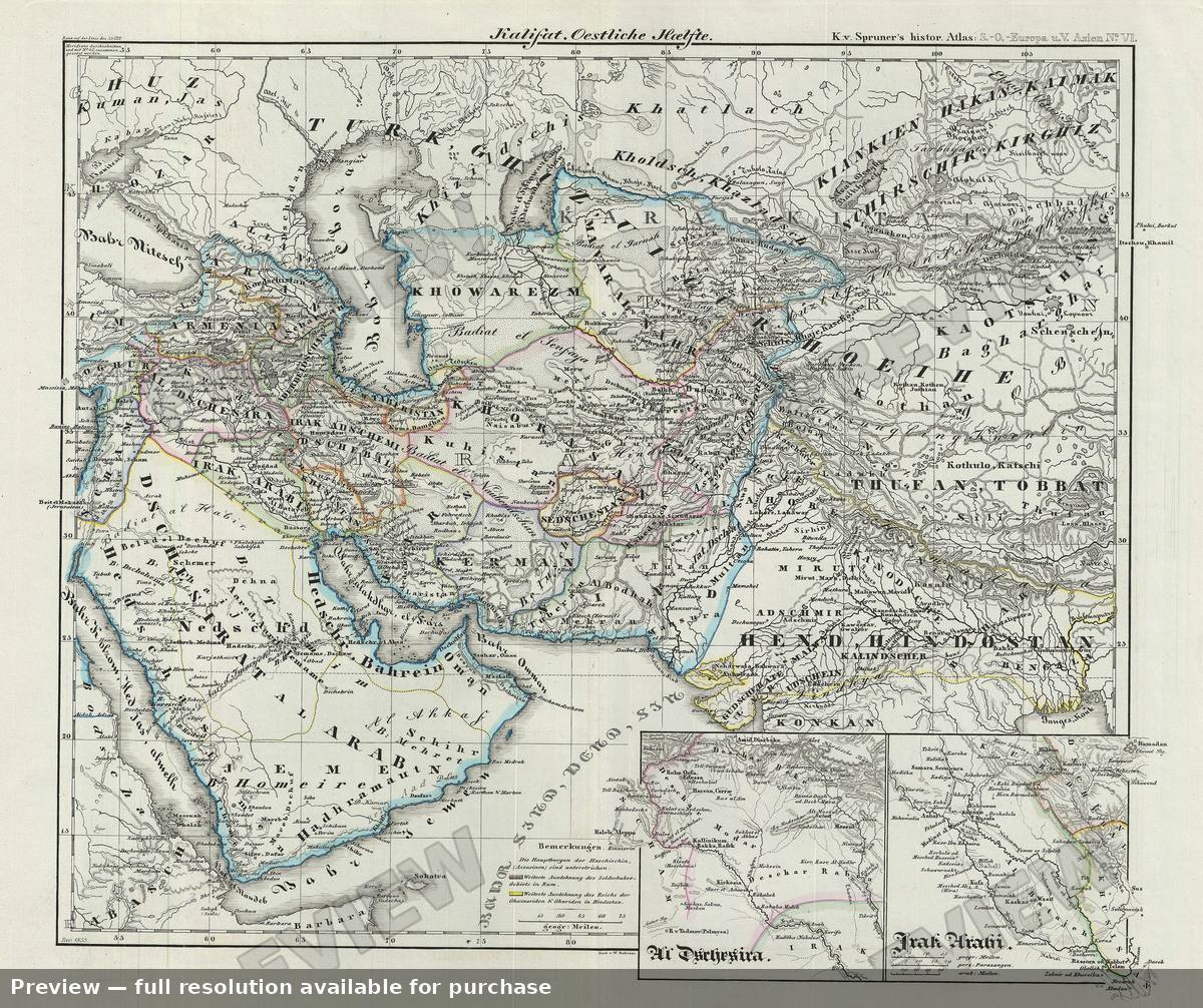 Antique map: Middle East, 1854, 1854