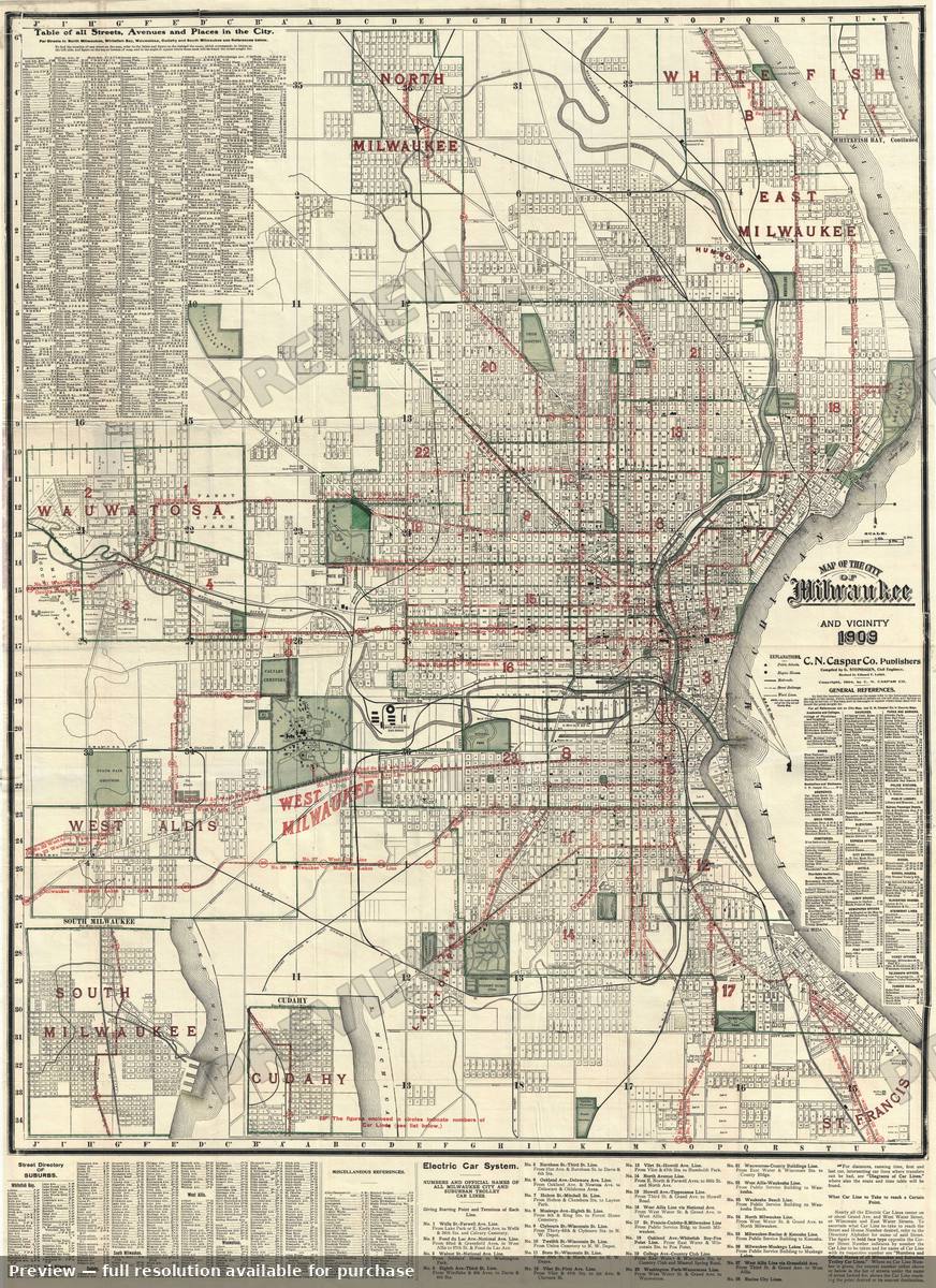 Antique map: Milwaukee, 1909, 1909