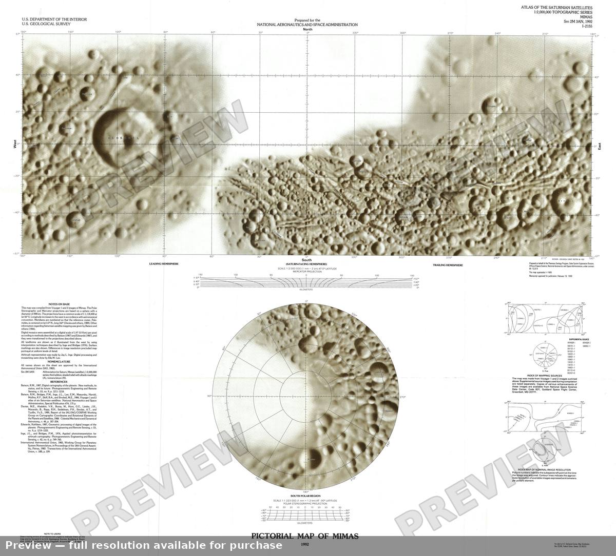 Antique map: Mimas Pictorial, 1992