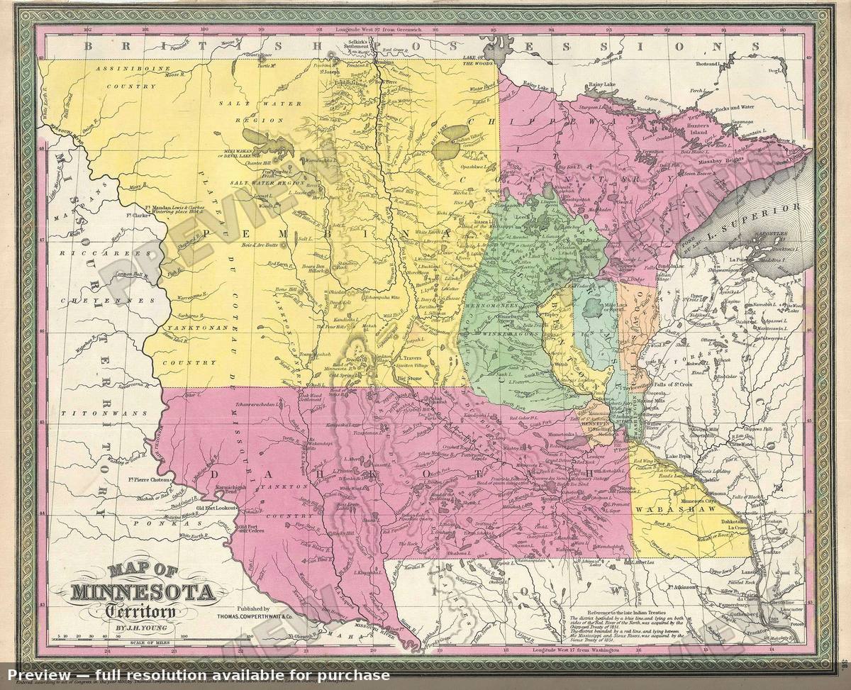 Antique map: Minnesota Territory, 1854, 1854