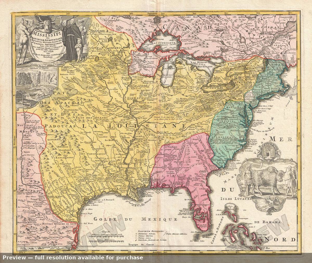 Antique map: Mississipi 2, 1720, 1720