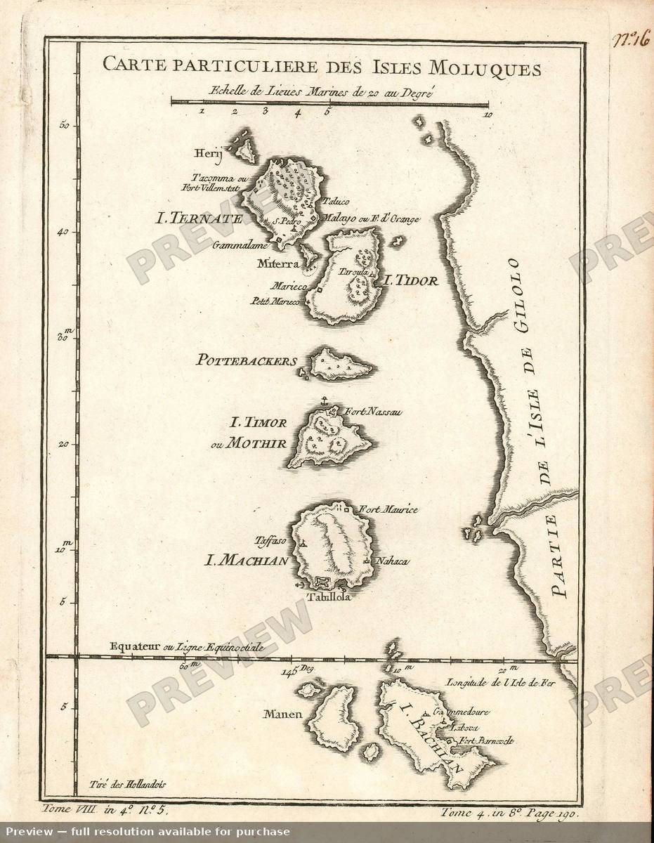 Antique map: Moluccas, 1780, 1780