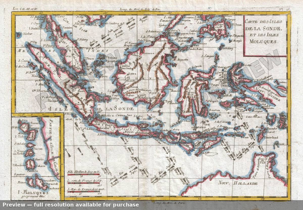 Antique map: Moluques, 1780, 1780