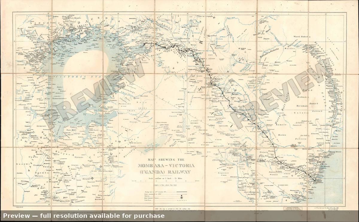 Antique map: Mombasa Victoria, 1903