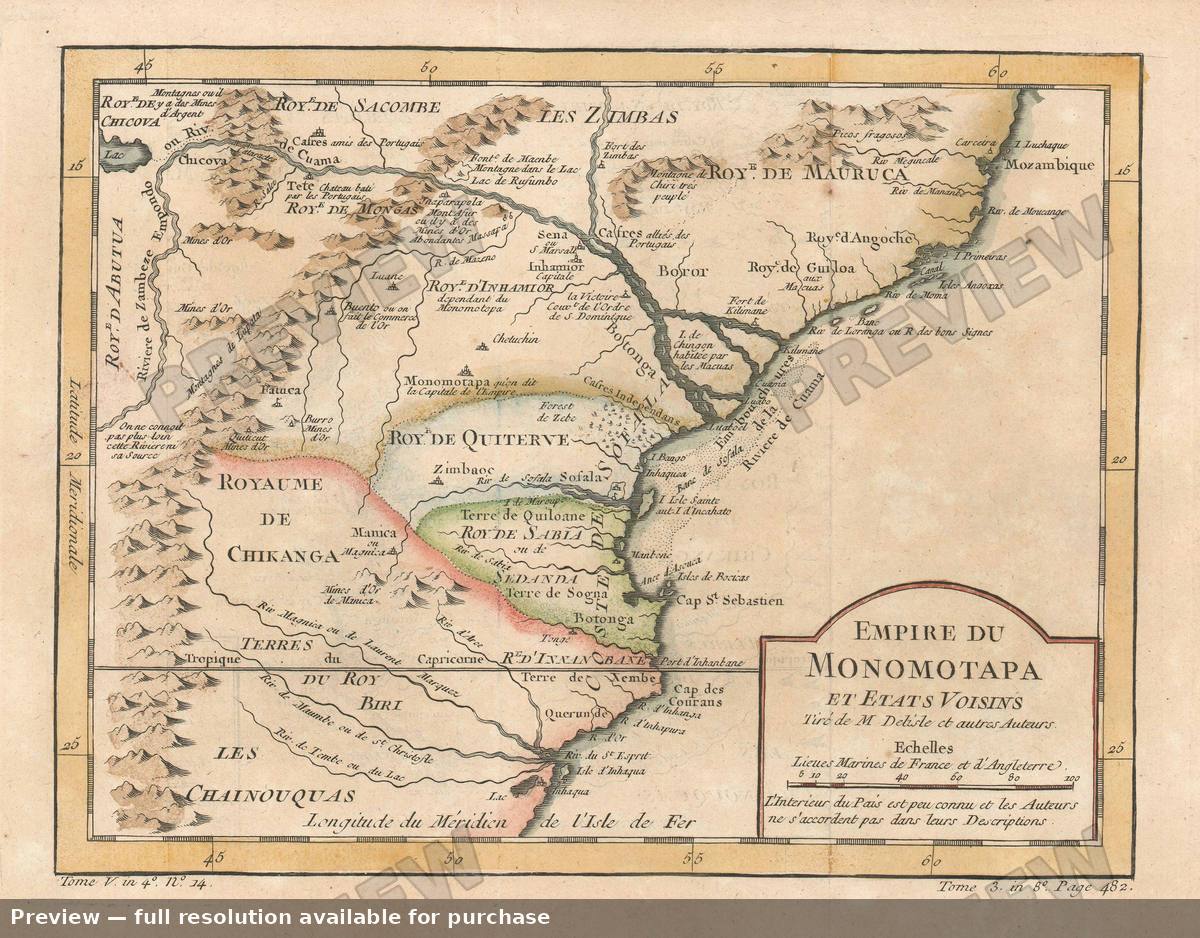 Antique map: Monomotapa, 1780, 1780