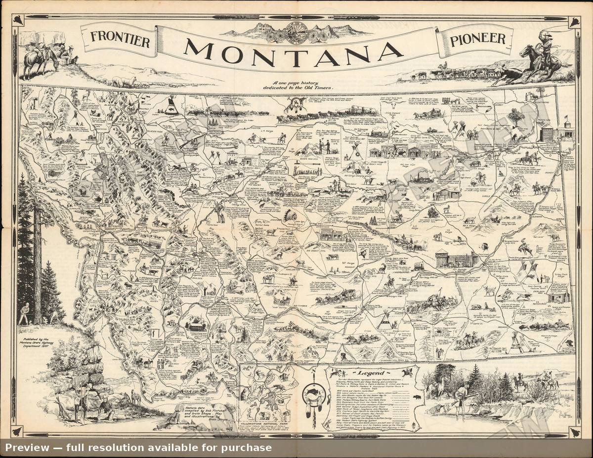 Antique map: Montana, 1937, 1937