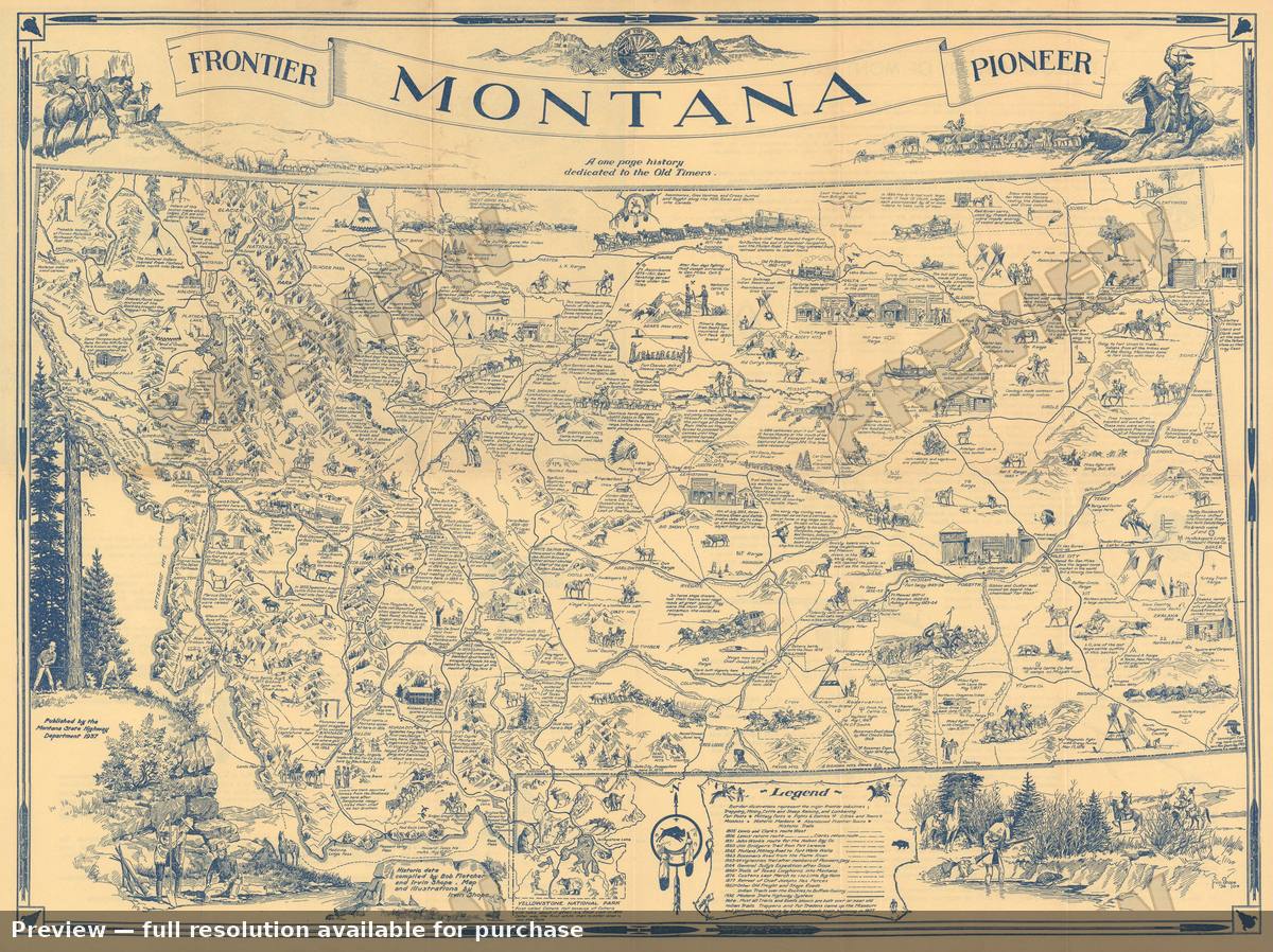 Antique map: Montana, 1937, 1937