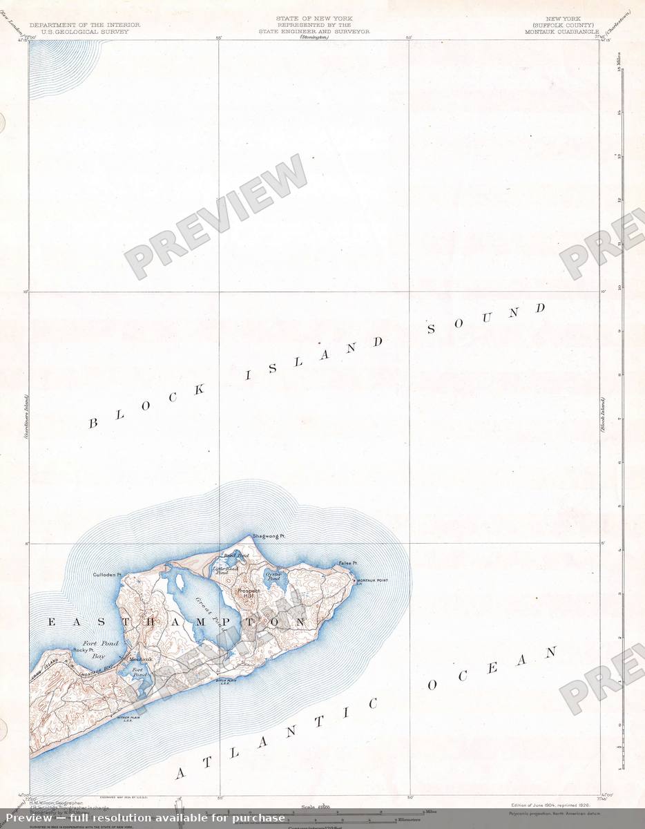 Antique map: Montauk, 1925, 1925