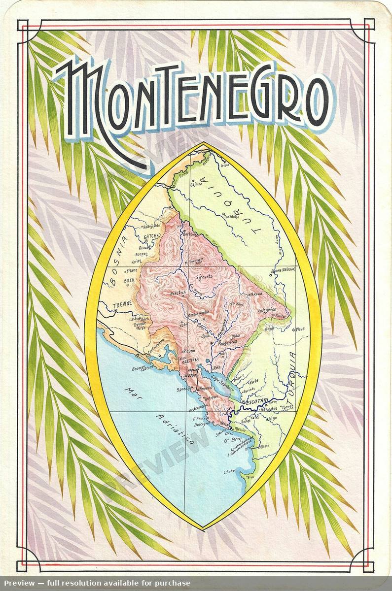 Antique map: Montenegro, 1939