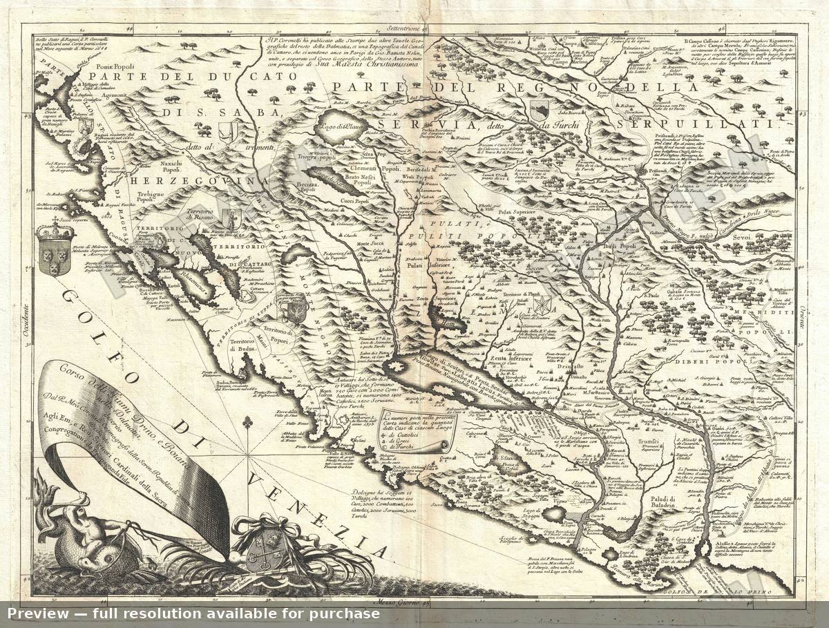 Antique map: Montenegro 2, 1690