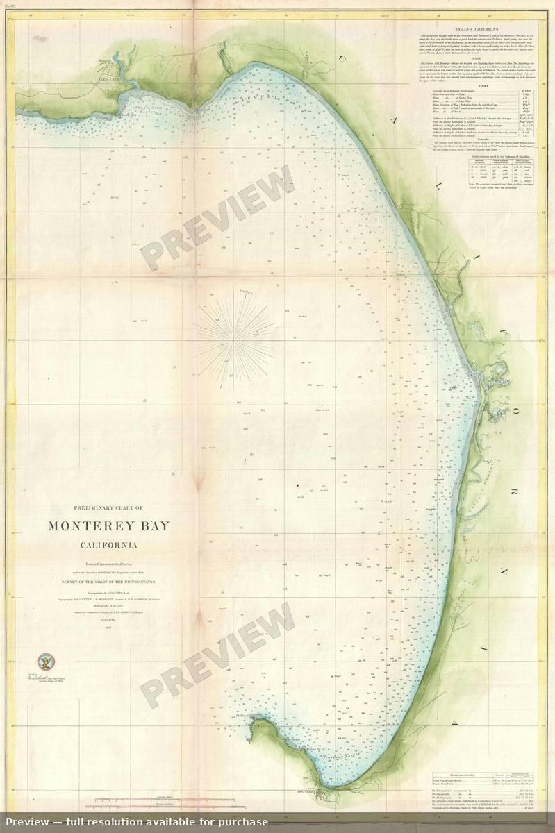 Antique map: Monteray Bay 2, 1857, 1857