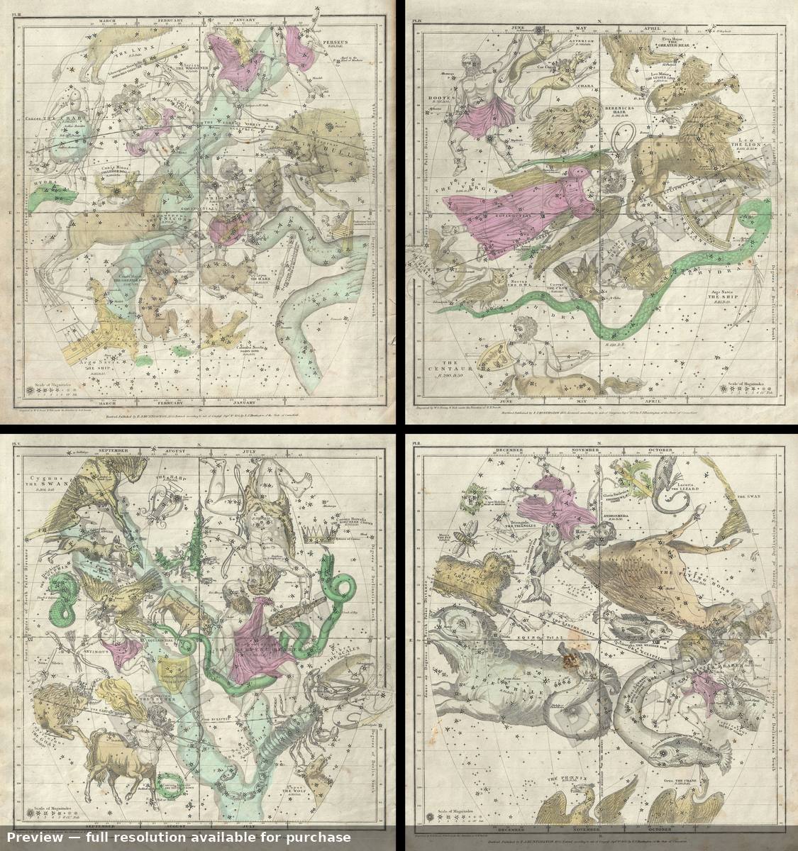Antique map: Months, 1835