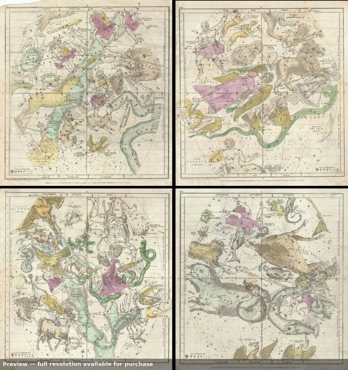 Antique map: Months 2, 1835, 1835