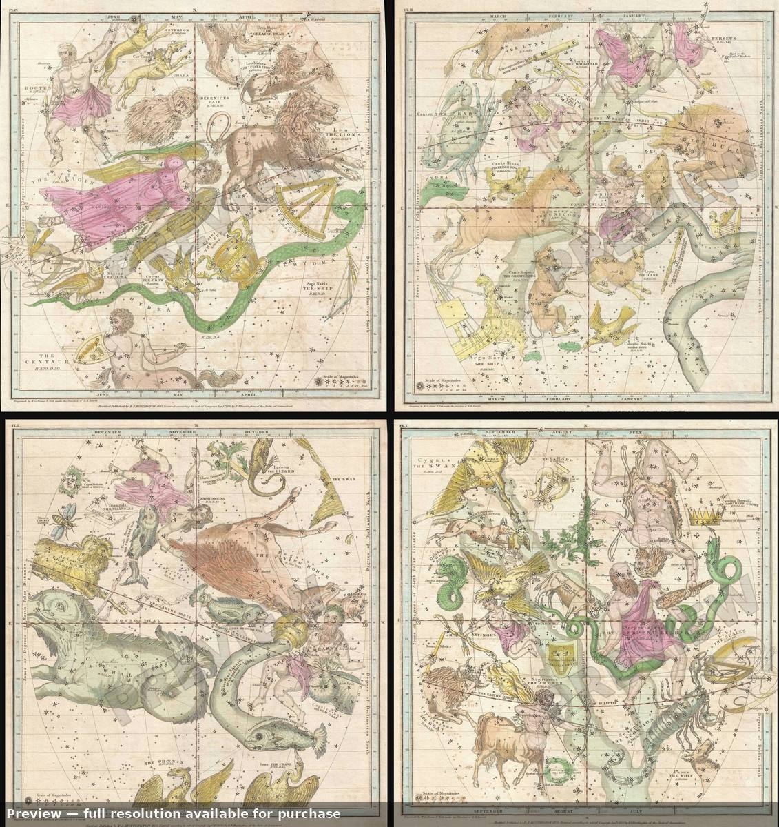 Antique map: Months 4, 1835, 1835