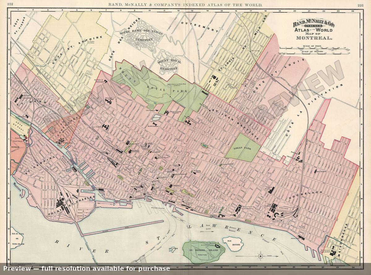 Antique map: Montreal, 1895, 1895
