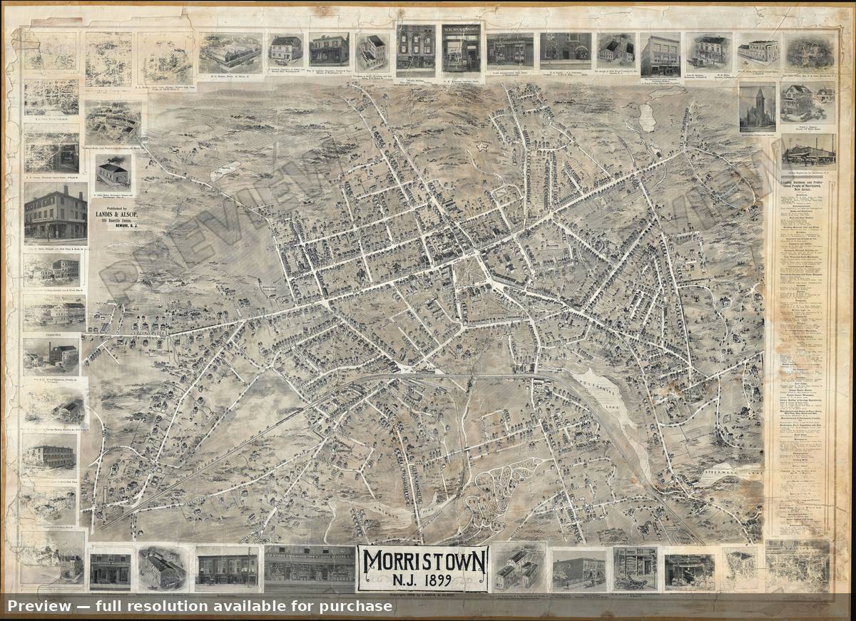 Antique map: Morristown NJ, 1899, 1899
