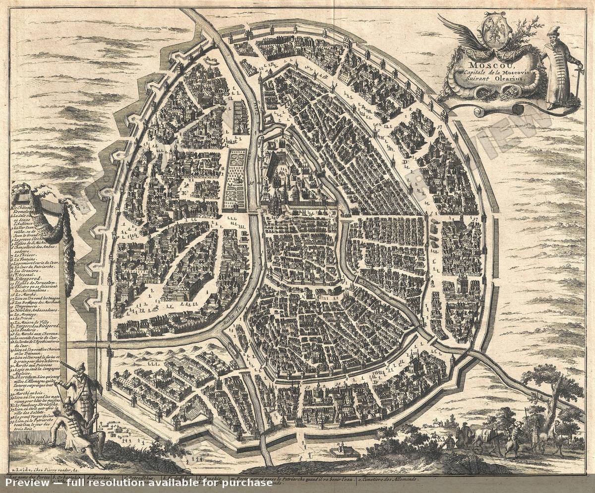 Antique map: Moscou, 1719, 1719