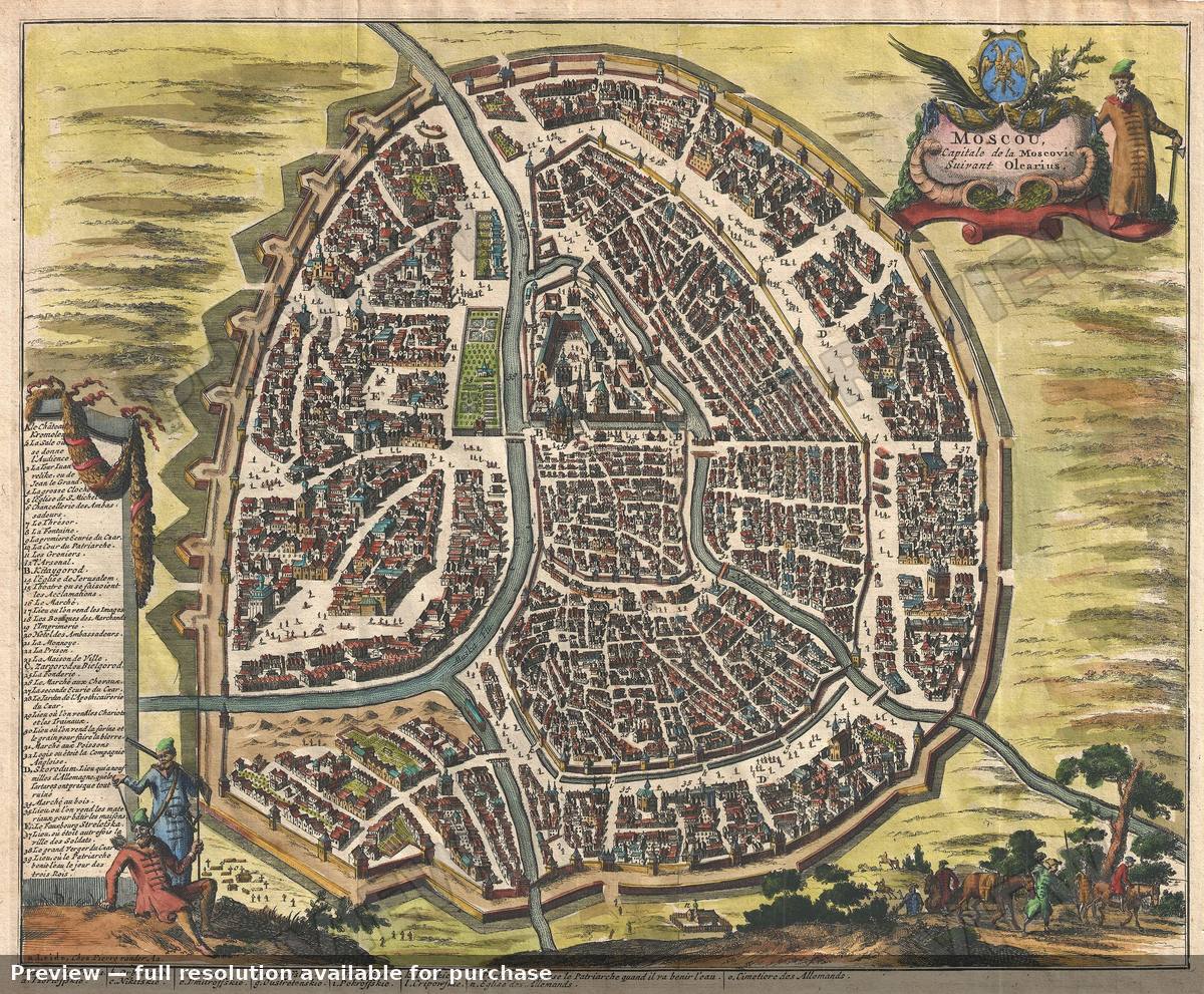 Antique map: Moscou 2, 1719