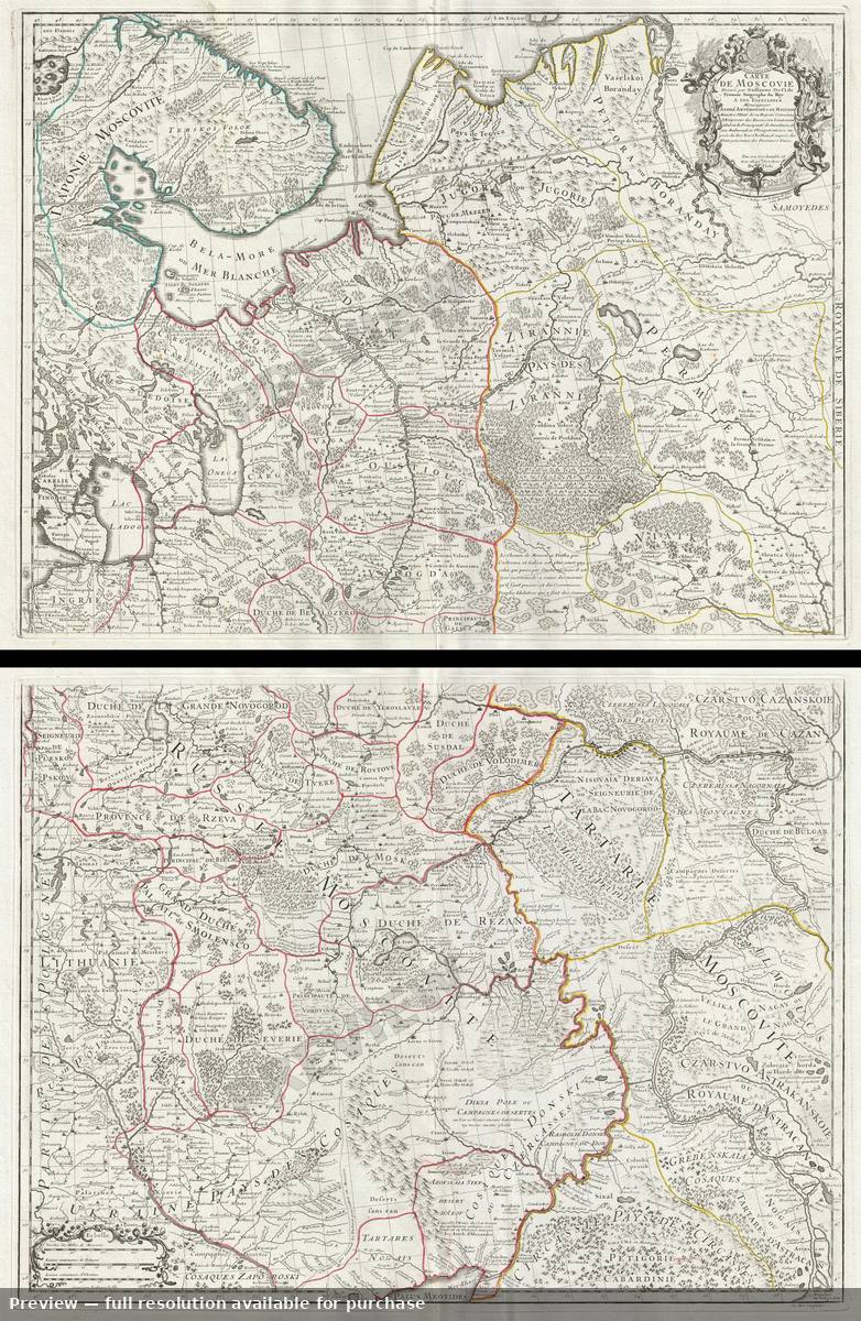 Antique map: Moscovie, 1706, 1706