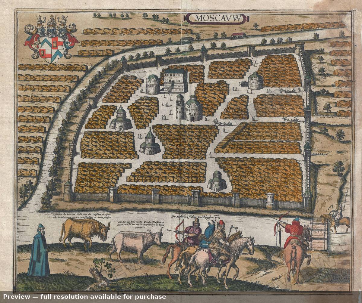Antique map: Moscow, 1657