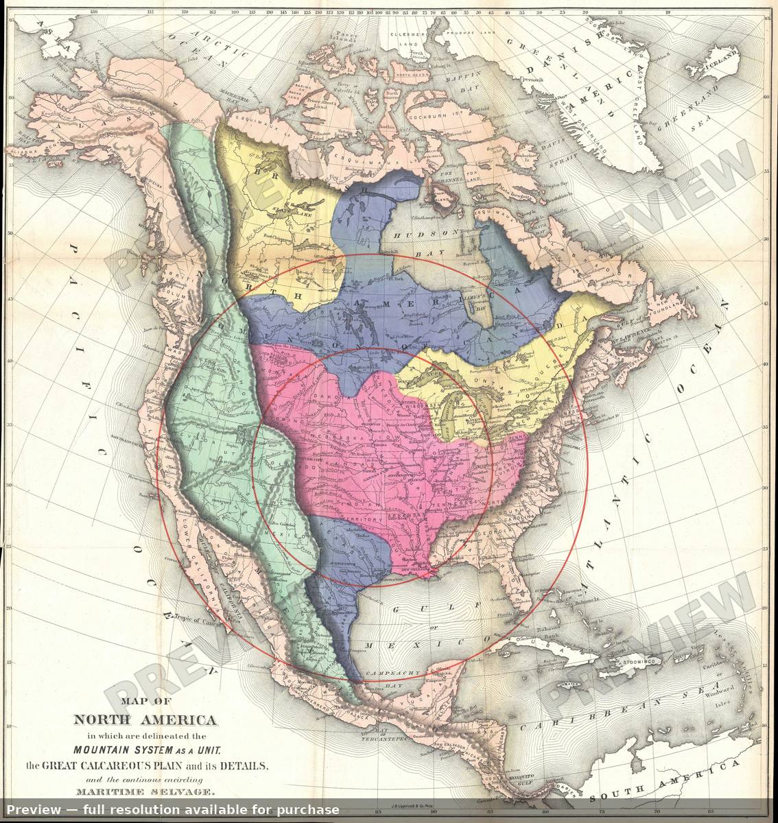 Antique map: Mountain System, 1873, 1873