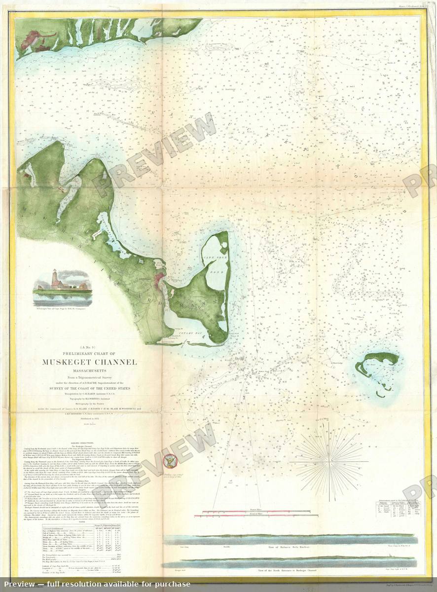 Antique map: Muskeget Channel, 1855, 1855