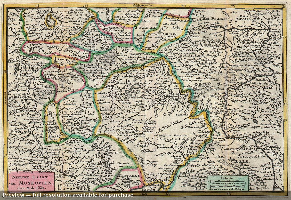 Antique map: Muskovien, 1747