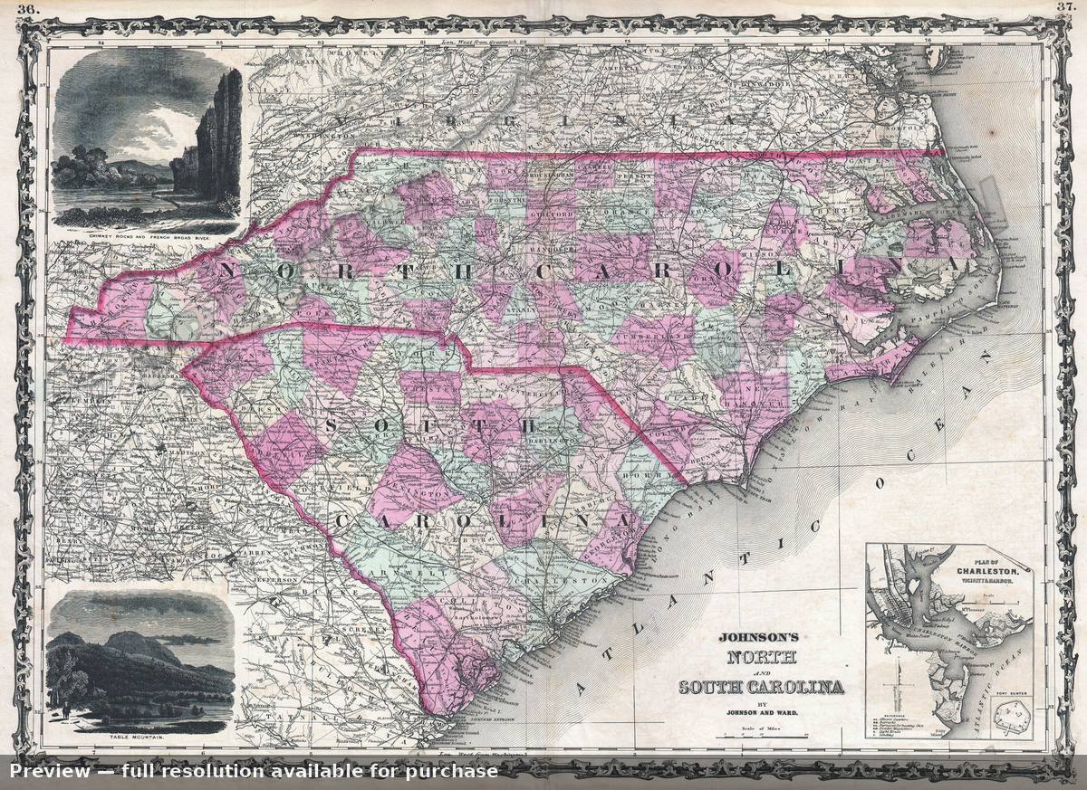 Antique map: NCSC, 1862, 1862