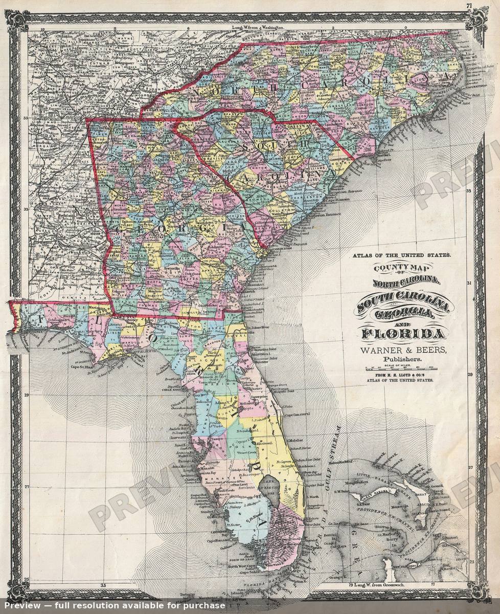 Antique map: NCSCGAFL, 1874