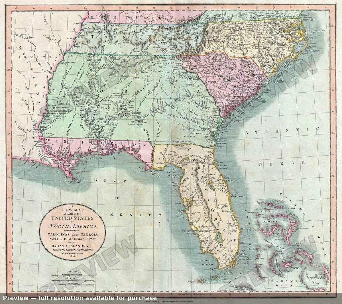 Antique map: NCSCGAFL, 1806, 1806