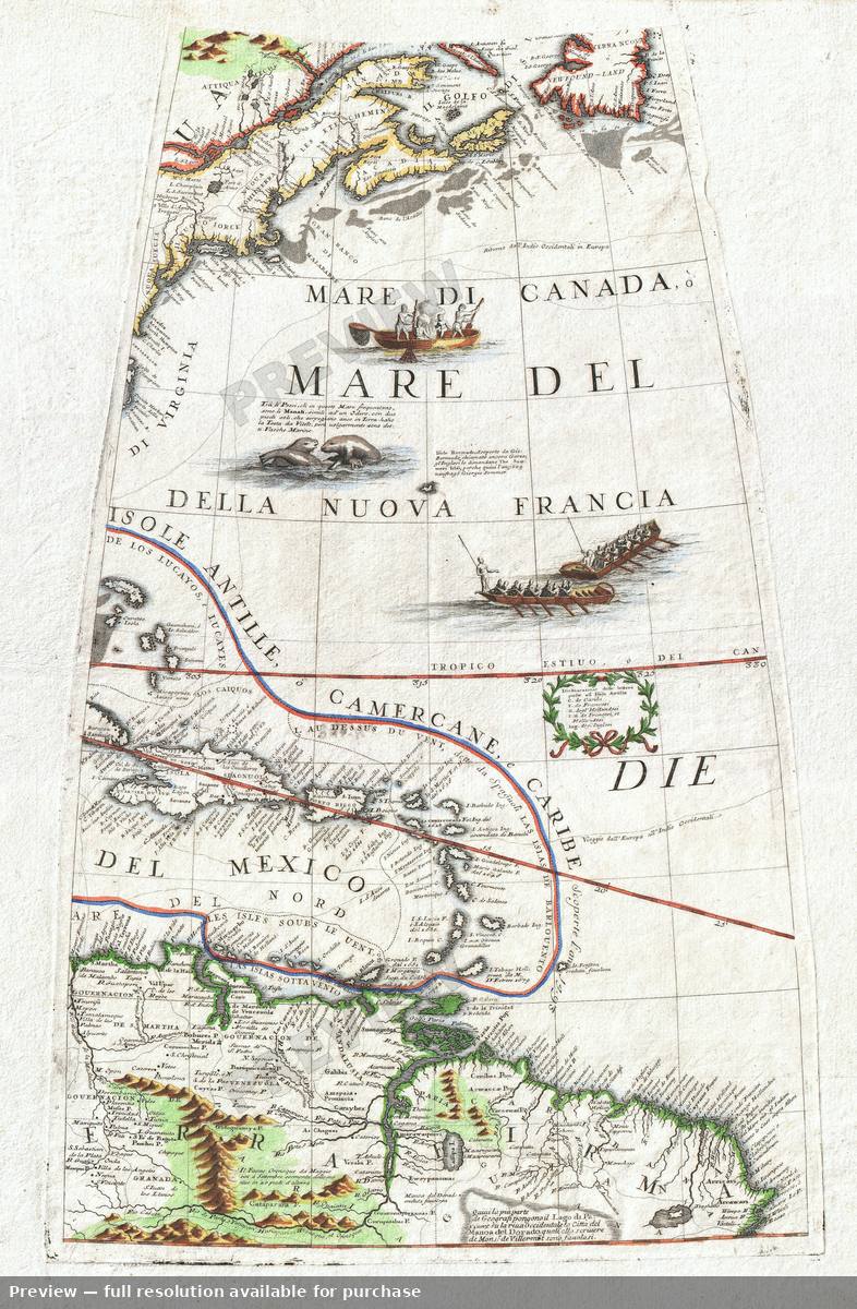 Antique map: NE America Gore, 1688, 1688