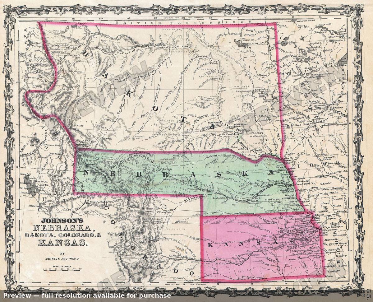 Antique map: NEKADK, 1862, 1862
