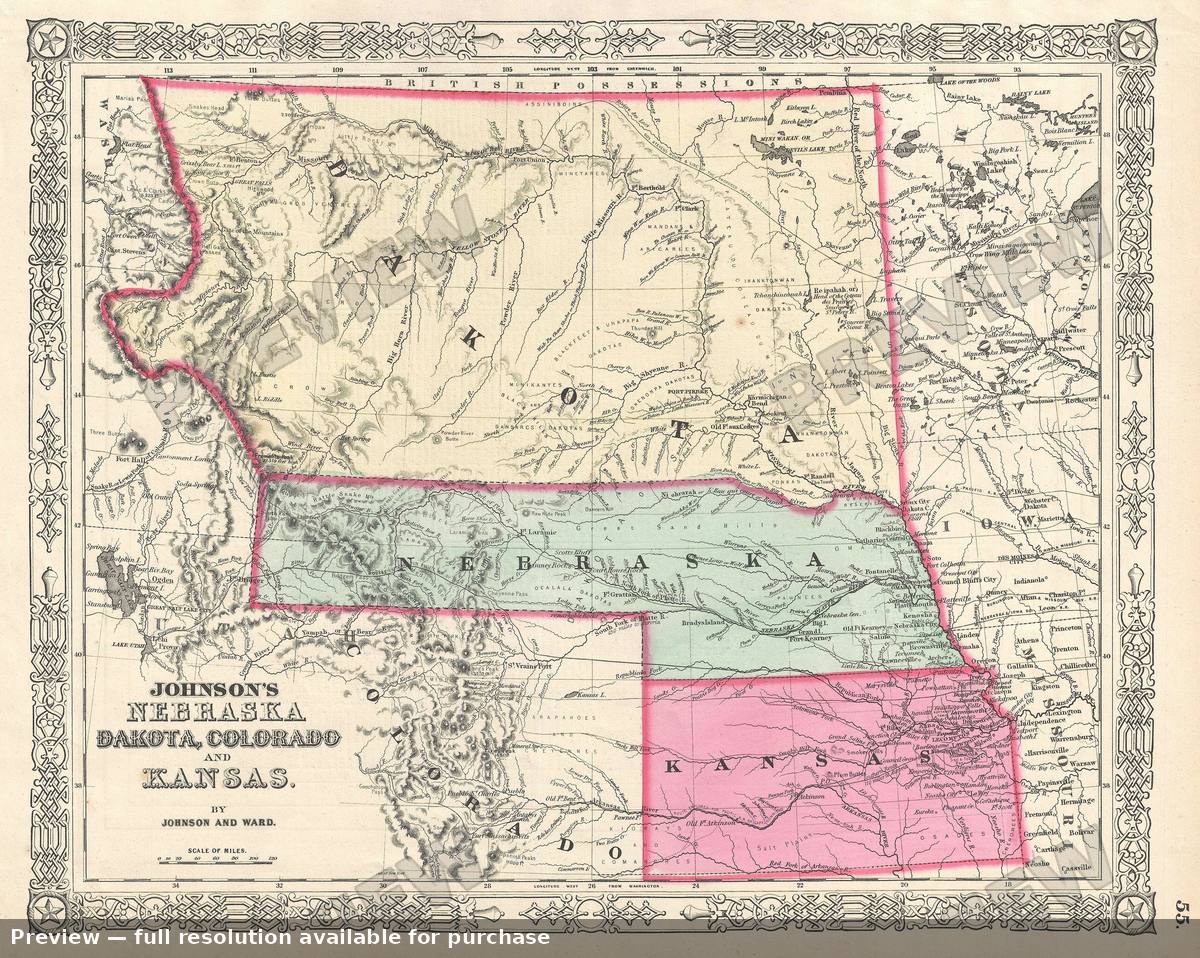 Antique map: NEKADK, 1863, 1863