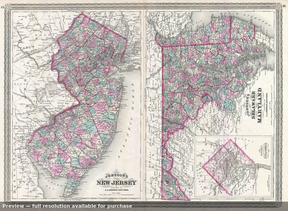 Antique map: NJMDDE, 1870, 1870