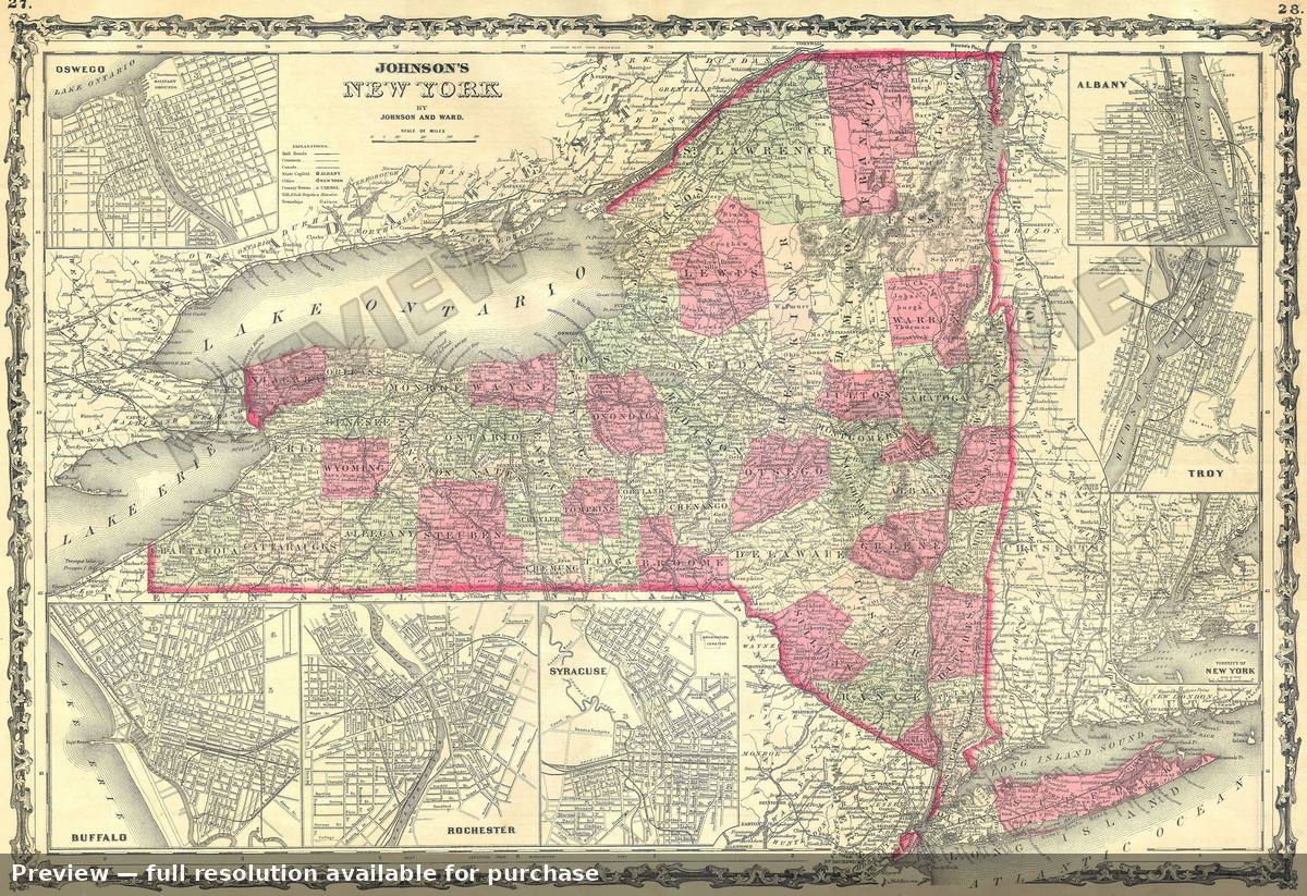 Antique map: NY, 1862, 1862