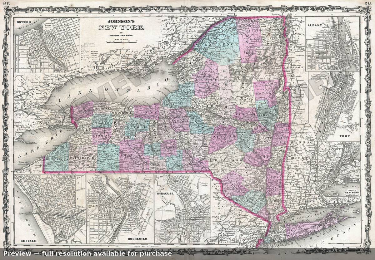 Antique map: NY, 1862, 1862
